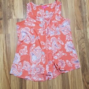 Woman Within silky button down tank top